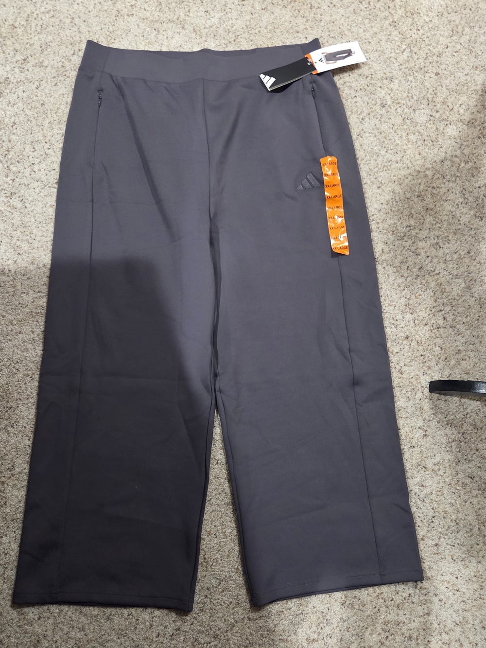 adidas Dark Gray Athletic Sweatpants with Zipper Pockets